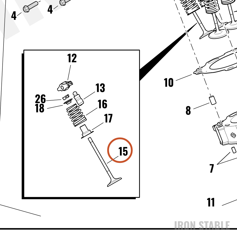 Harley-Davidson Valve, Exhaust, 35mm, Sodium Fi