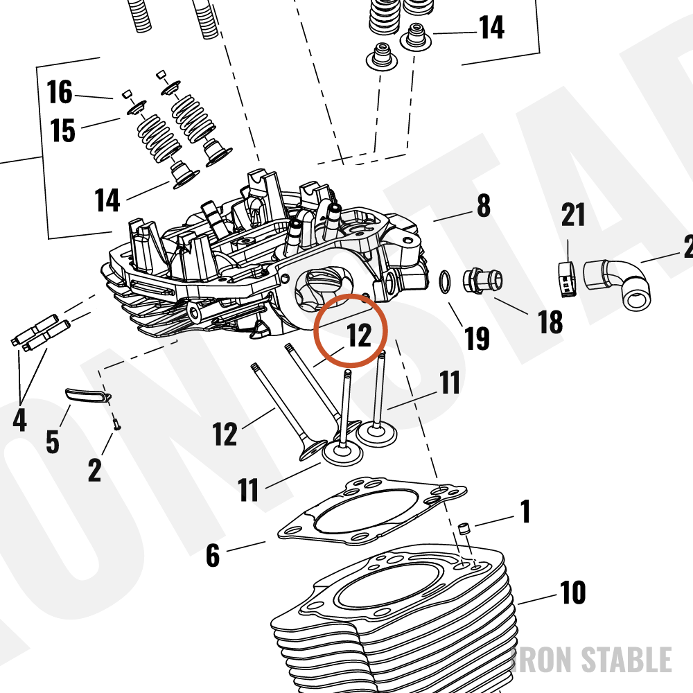 Harley-Davidson Valve, Exhaust, Se34mm