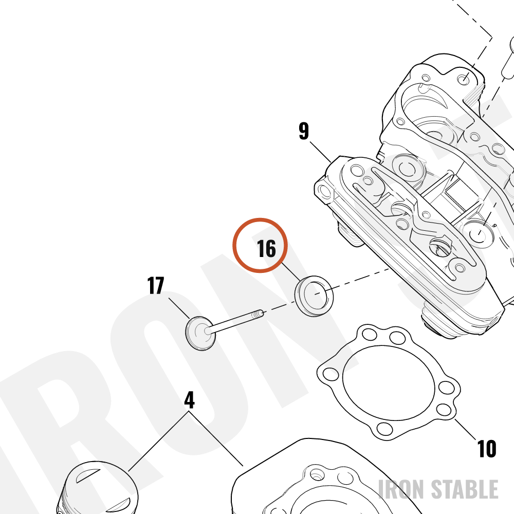 Harley-Davidson Seat, Exhaust Valve