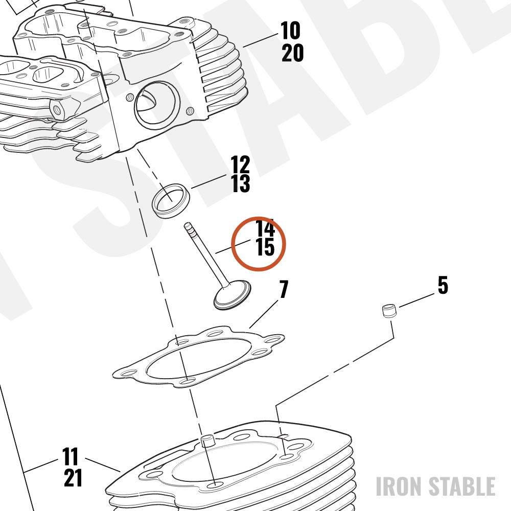 Harley-Davidson Valve, 7mm, Exhaust