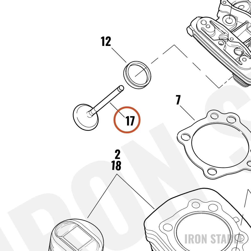 Harley-Davidson Valve, Exhaust, 7mm