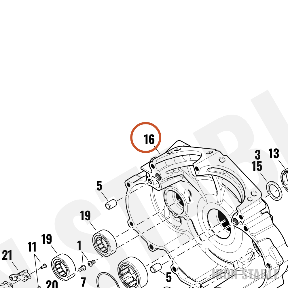 Harley-Davidson Crankcase, Set, Assembly, Gray