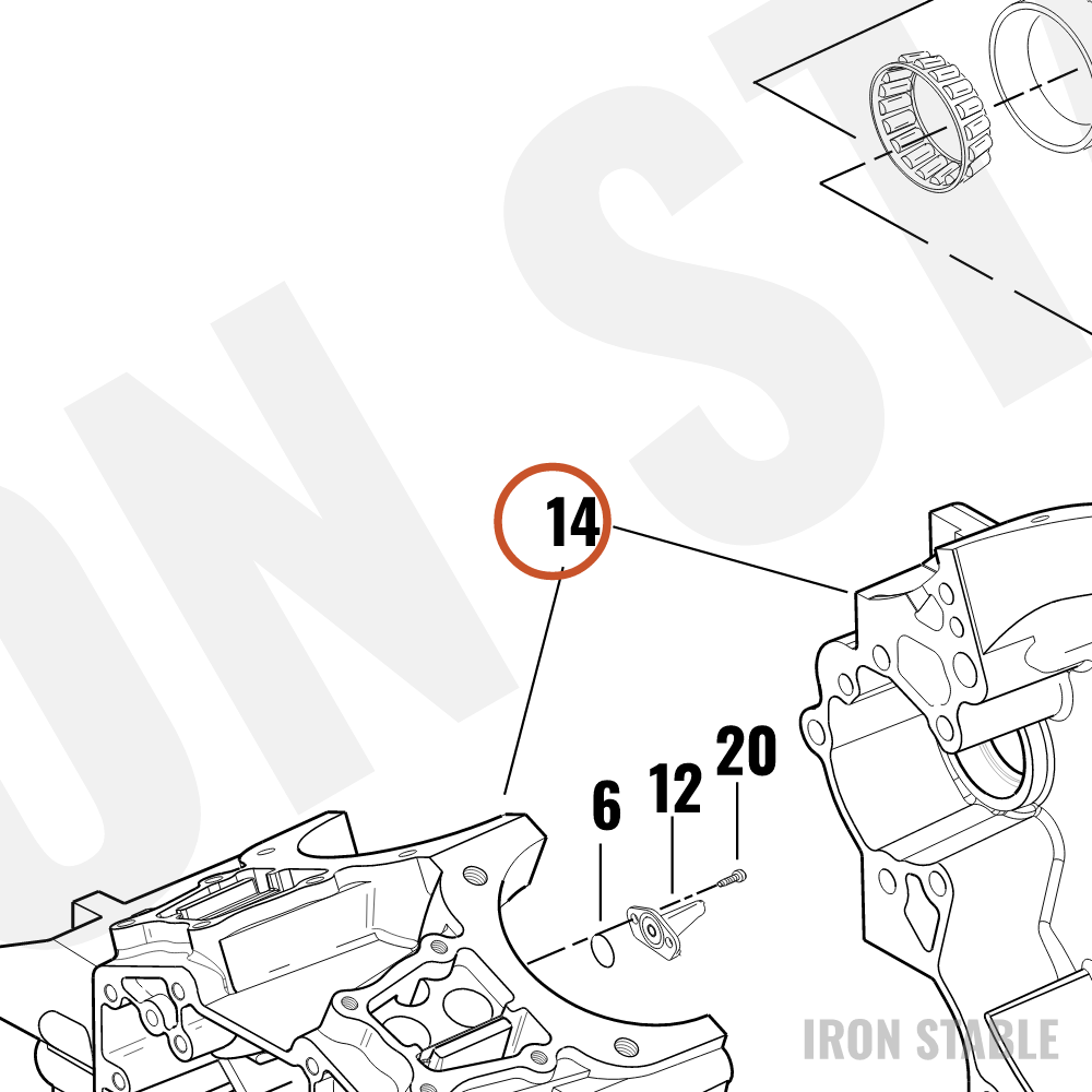 Harley-Davidson Crankcase, Set Assembly/Slvr