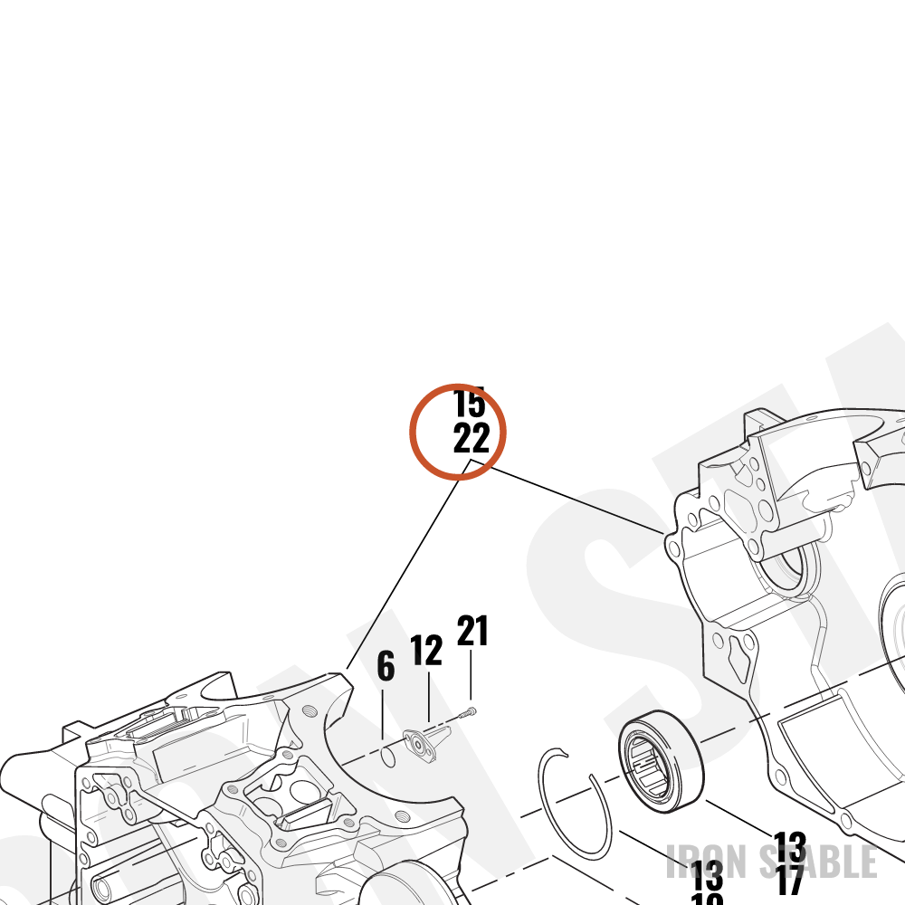 Harley-Davidson Crankcase, Set Assembly, Silver(Po)