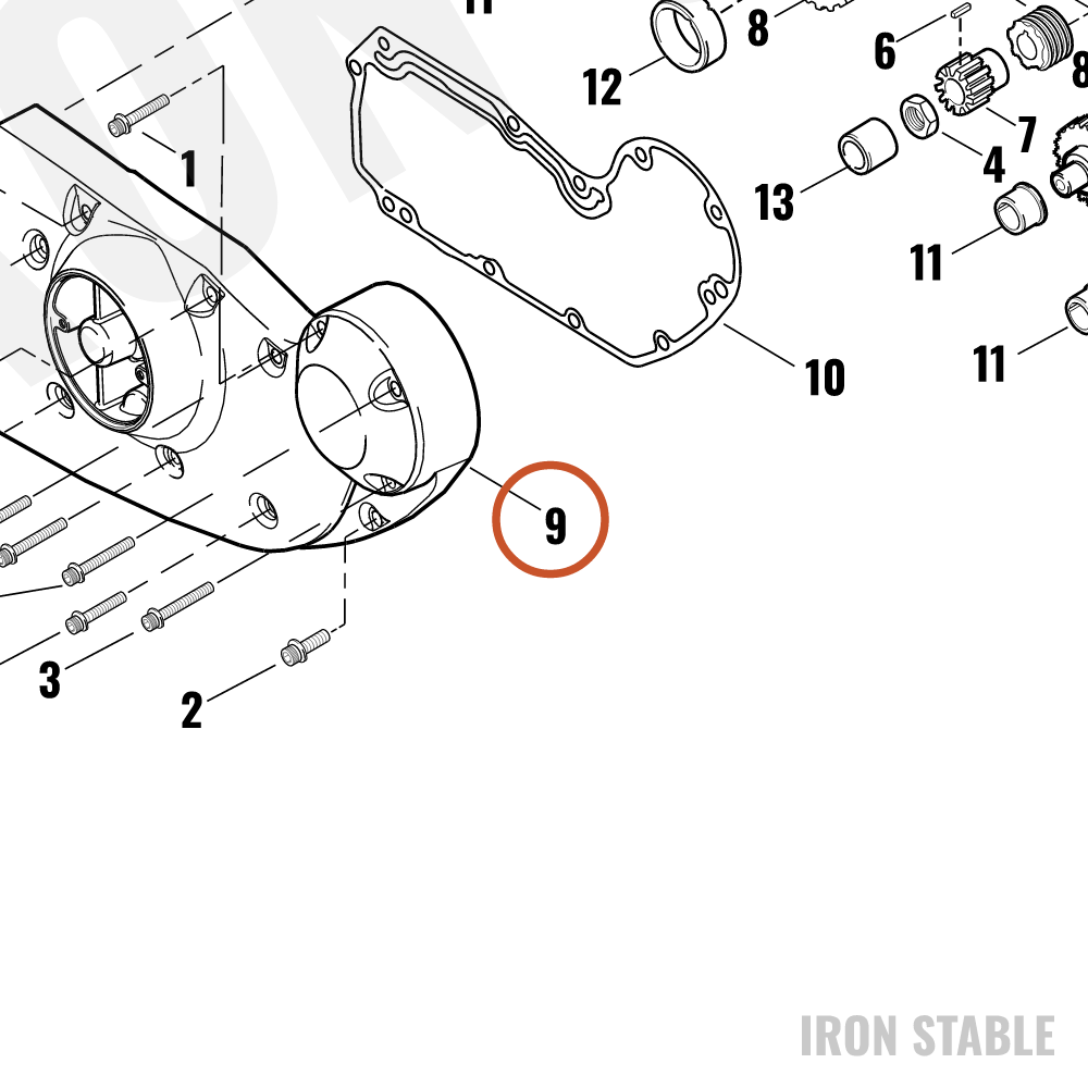 Harley-Davidson Gear Cover Assembly, Pol'shd