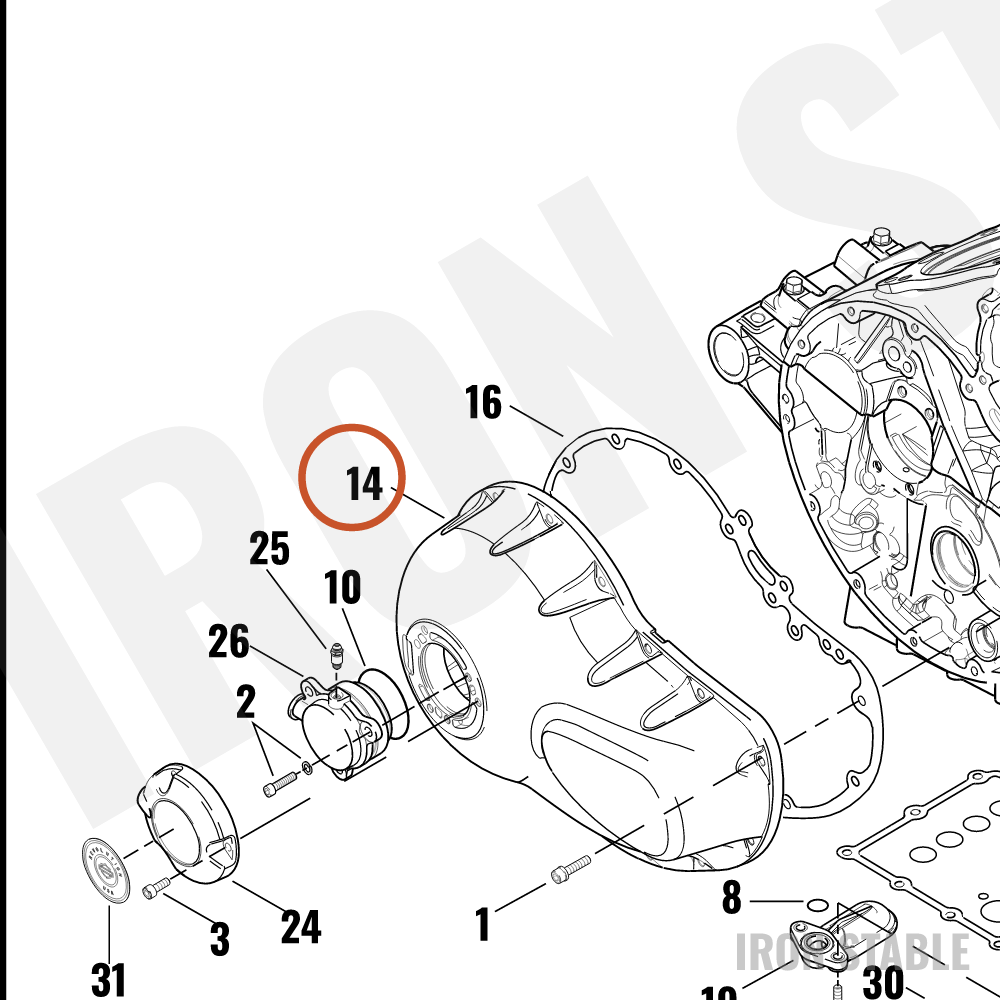 Harley-Davidson Clutch Cover, Pol'shd