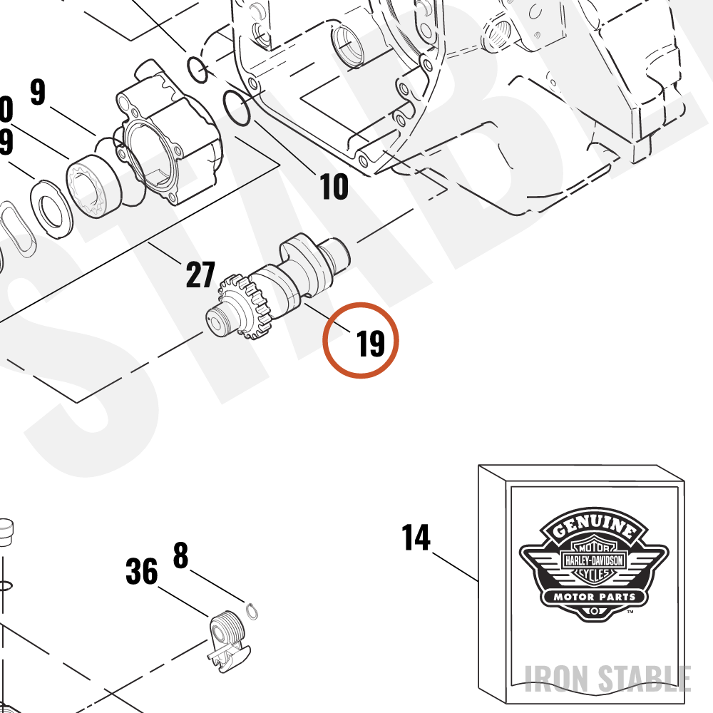 Harley-Davidson Camshaft, Front-B