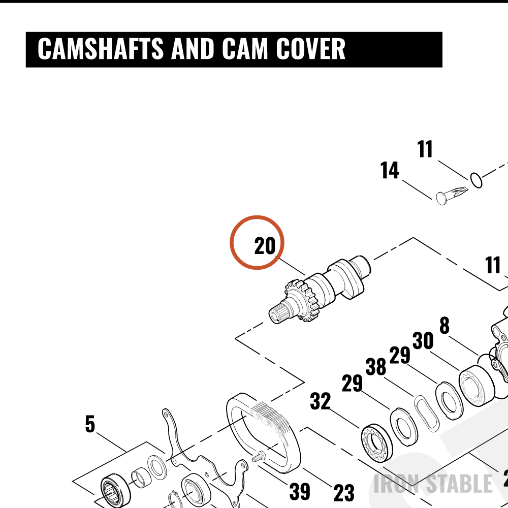 Harley-Davidson Camshaft Assembly, Rear 'A'