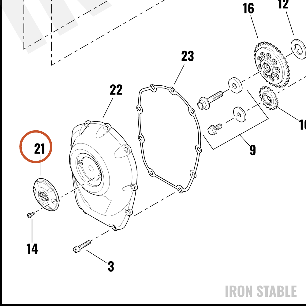 Harley-Davidson Cover, Tmr, Gld Machined