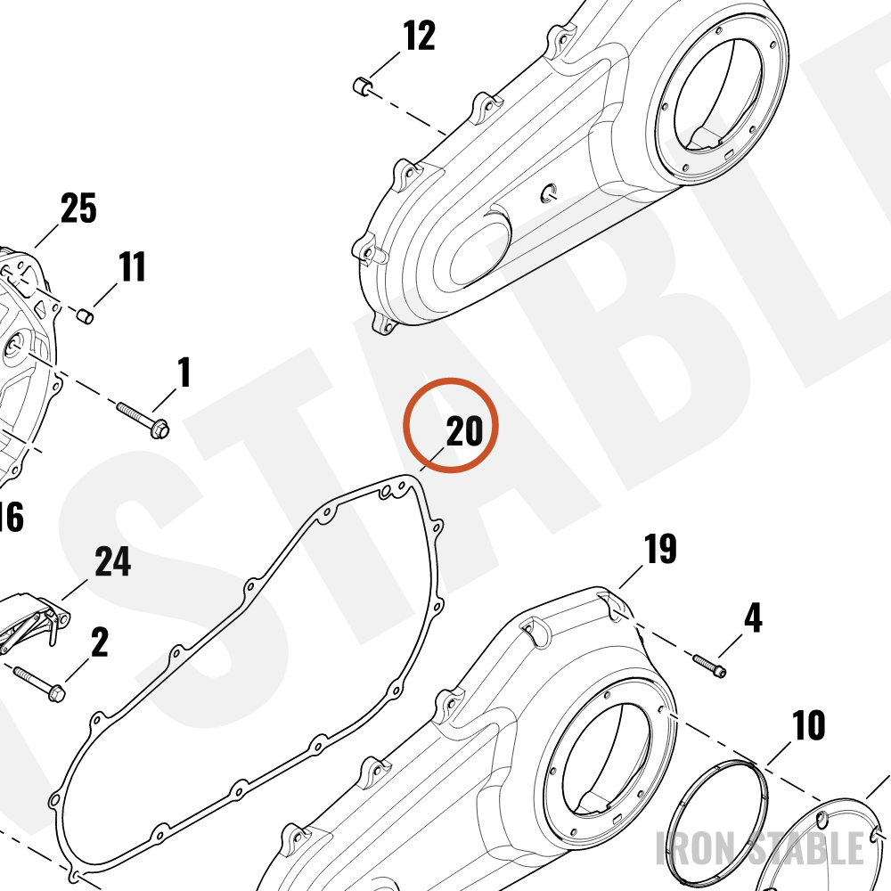 Harley-Davidson Cover, Pri, Gasket