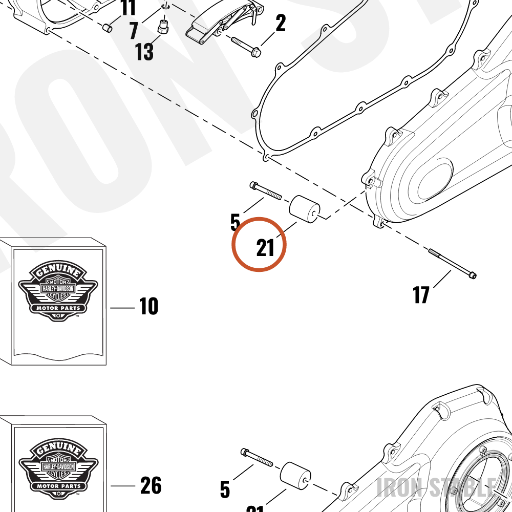 Harley-Davidson Cover, Pri, Sleeve, Damper