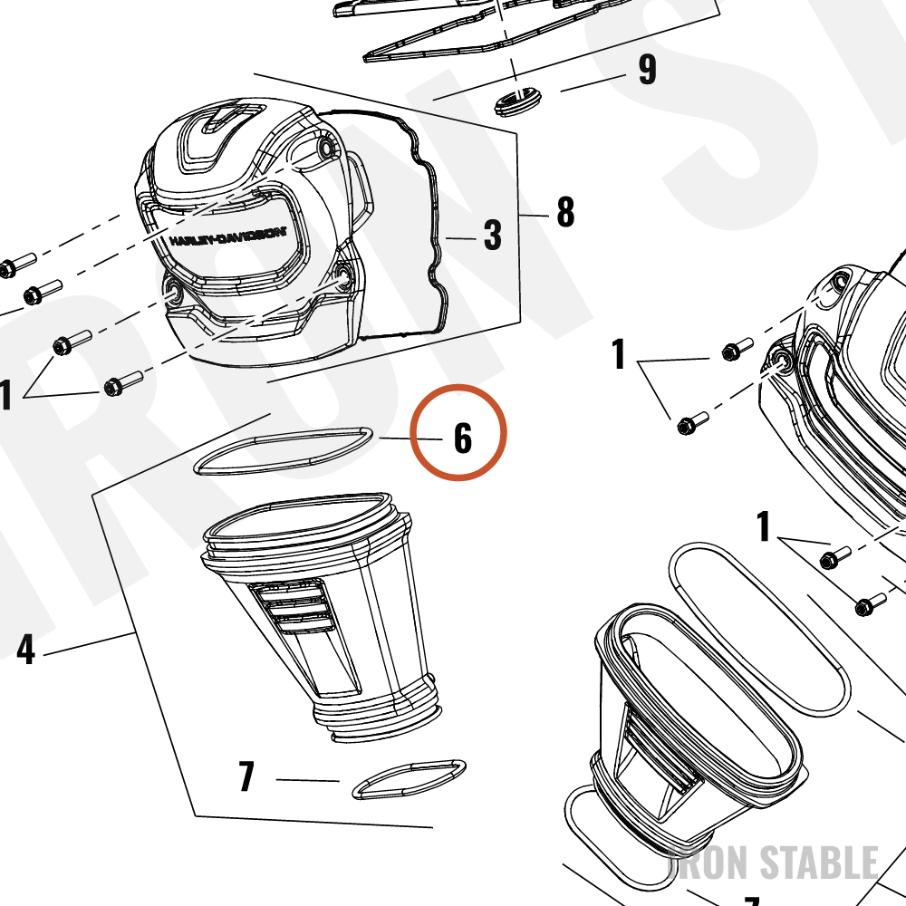 Harley-Davidson Gasket, Cover, Cam, Drive Chain, Top