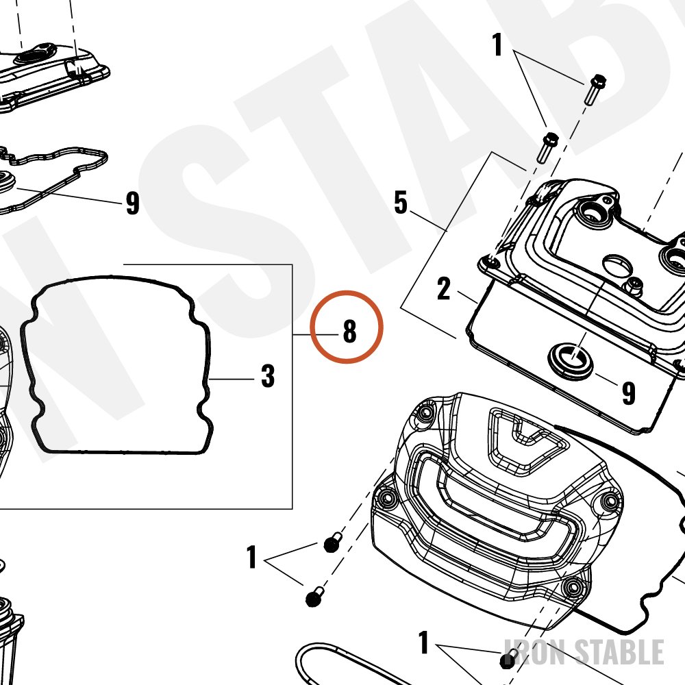 Harley-Davidson Cover, Cam, Sprocket, Assembly, Chocol