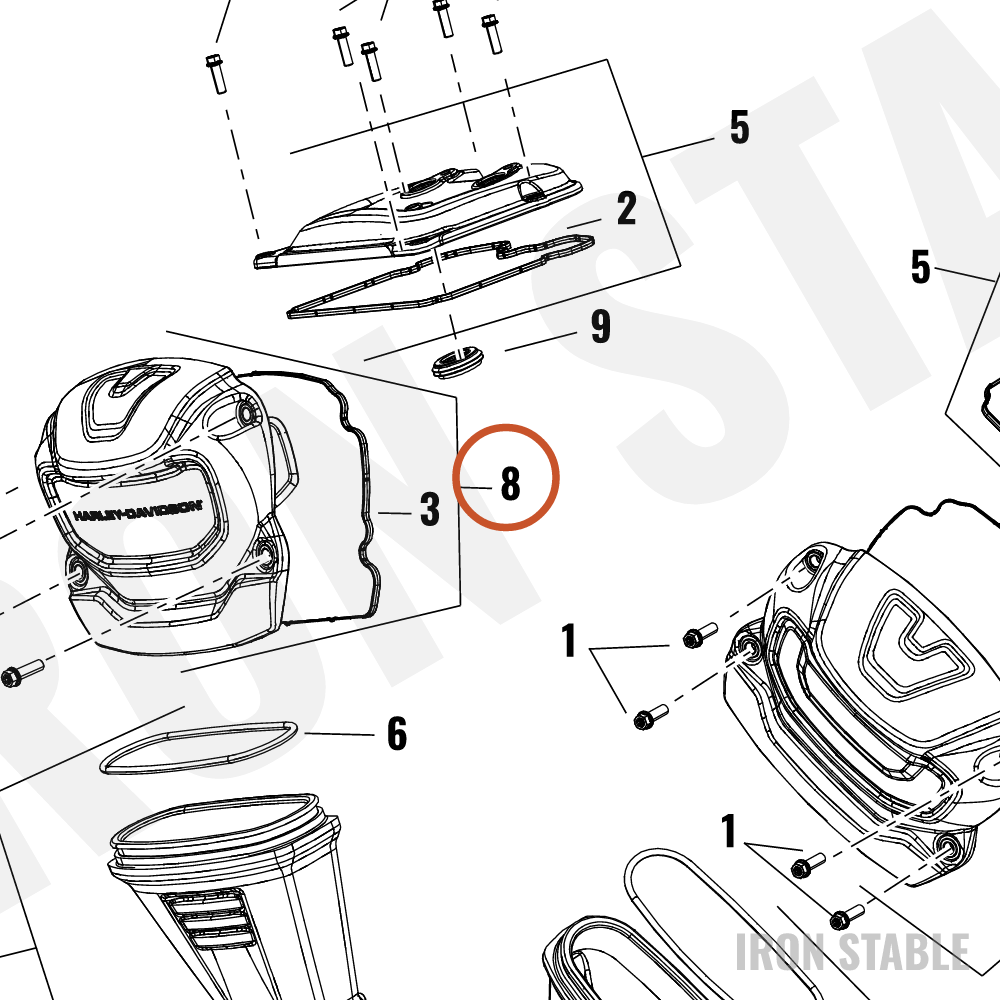 Harley-Davidson Cover, Cam, Sprocket, Assembly, Satin