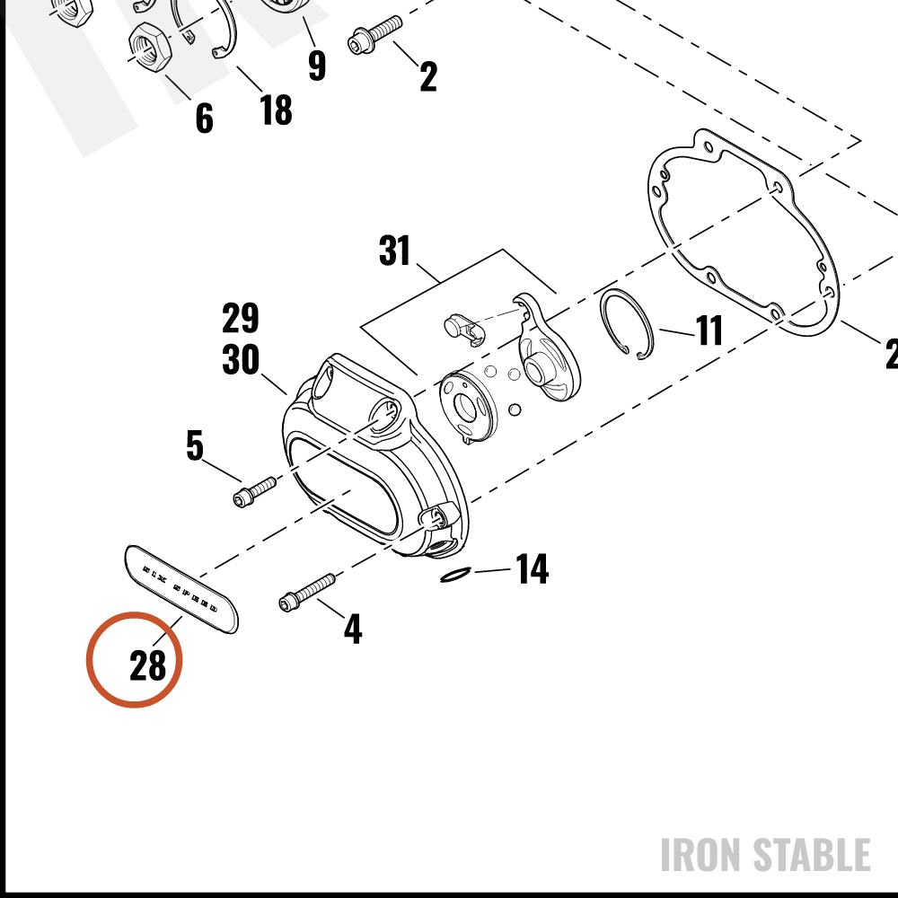 Harley-Davidson Insert, Trans Sd Cover, Six Spe