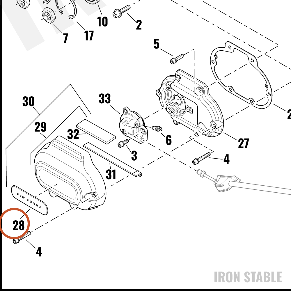 Harley-Davidson Insert, Trans Sd Cover, Six Spe