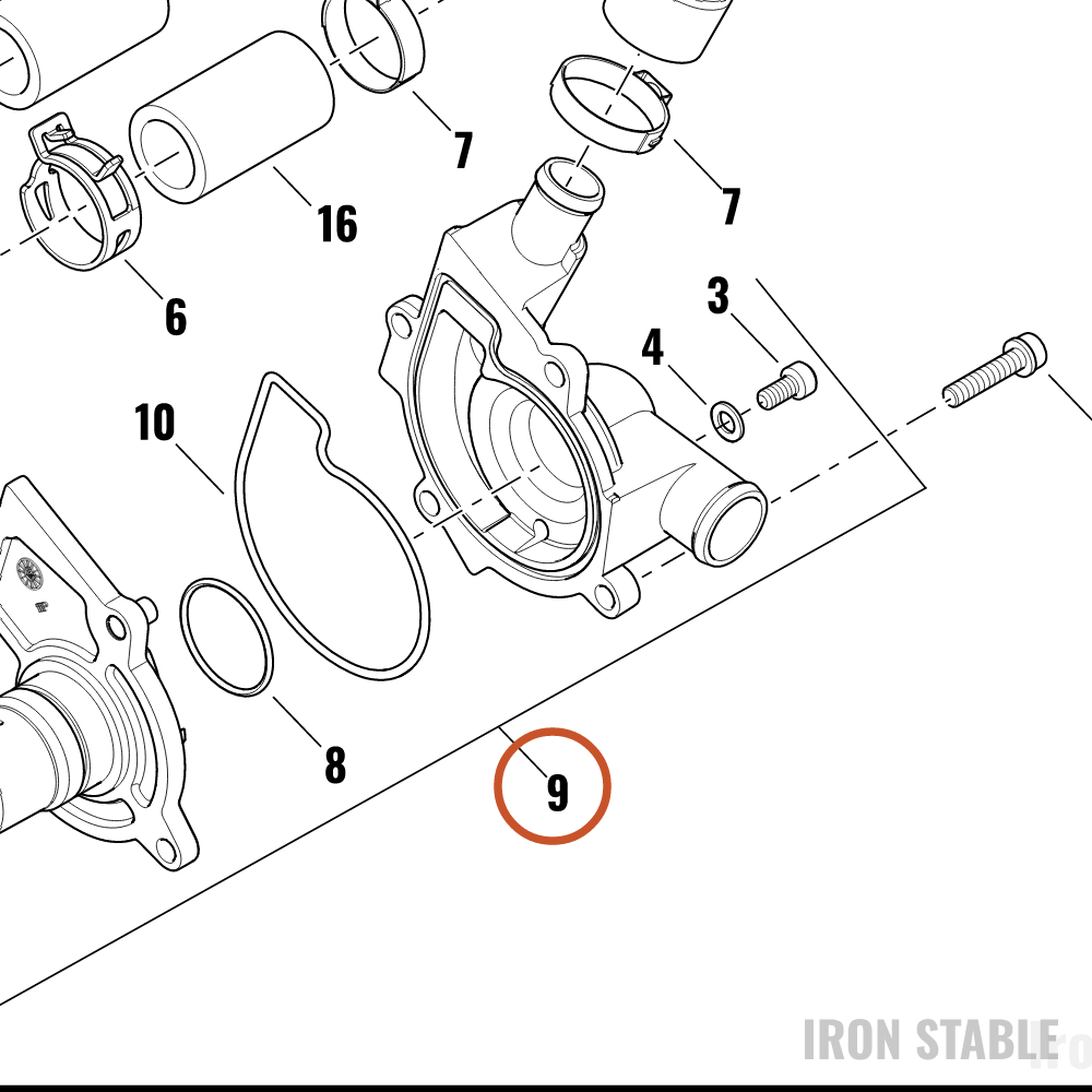 Harley-Davidson Pump, Water, Assembly
