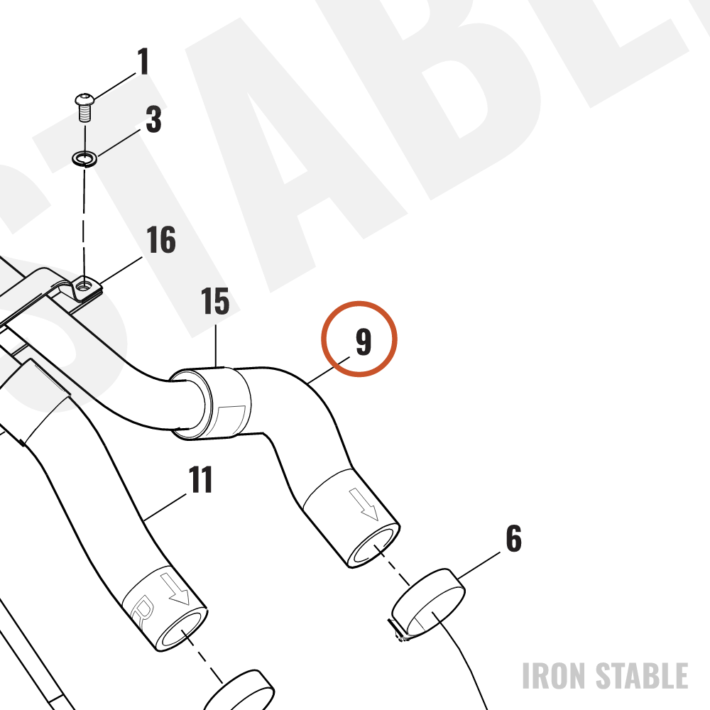 Harley-Davidson Hose, Coolant, Engine Out, Fro