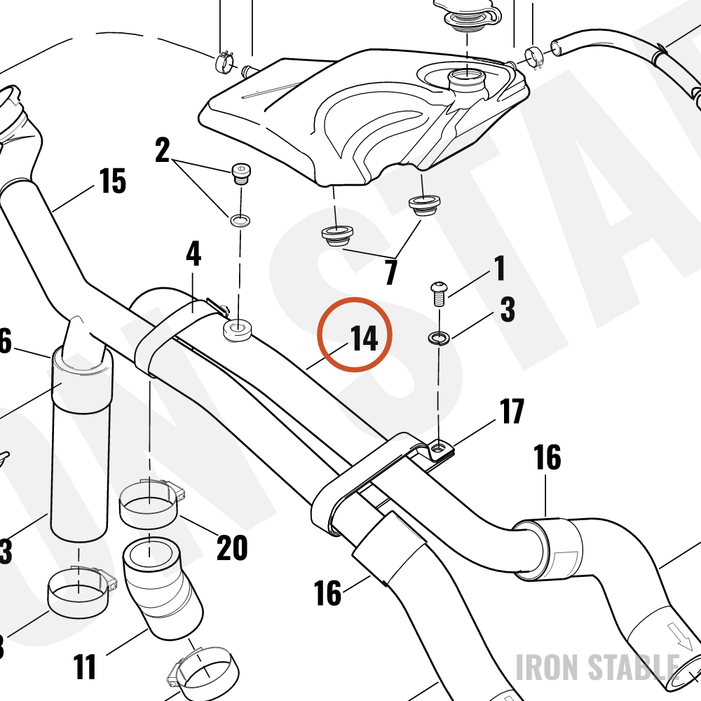 Harley-Davidson Pipe, Coolant, Eng Out