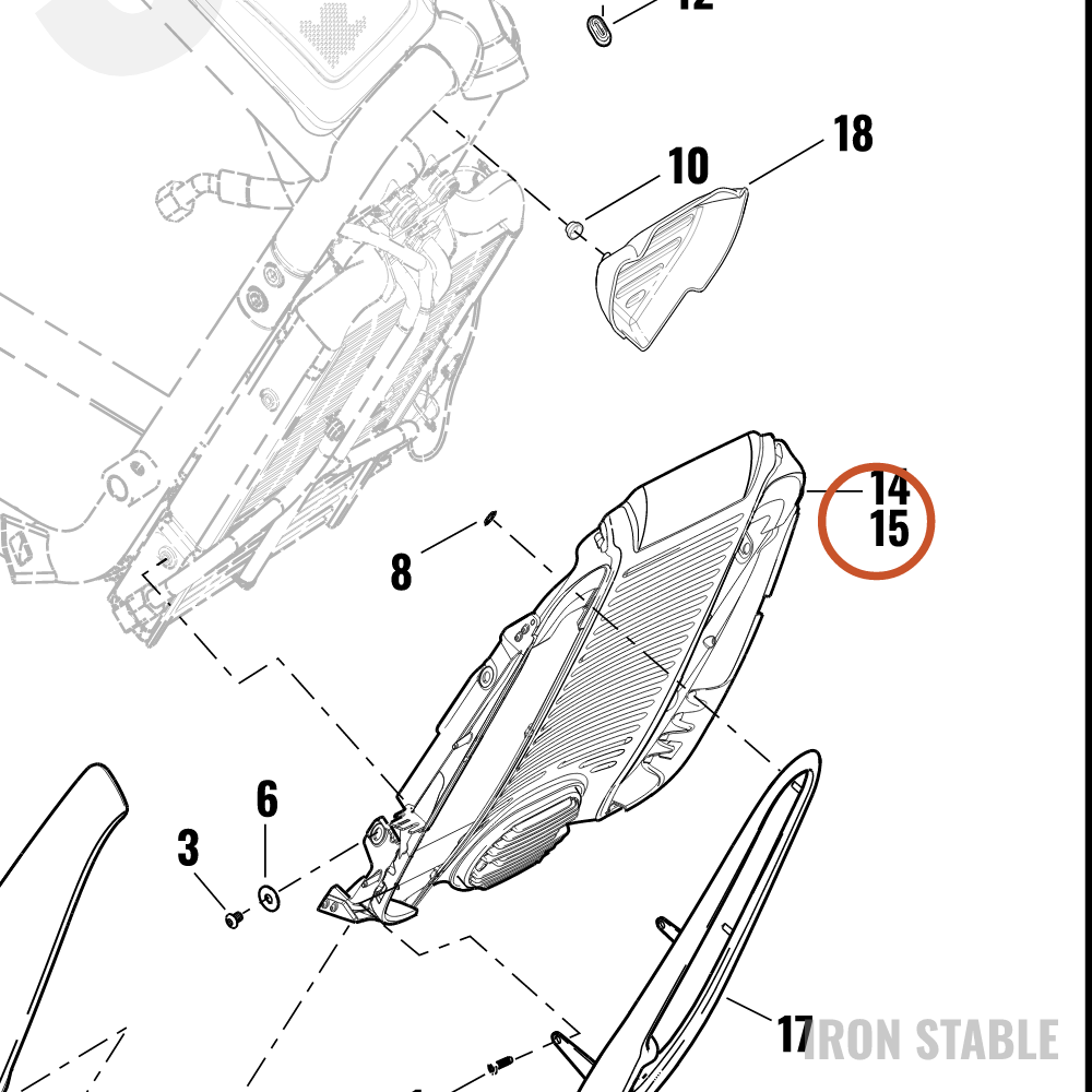 Harley-Davidson Cover Assembly, Radiator(Molded)