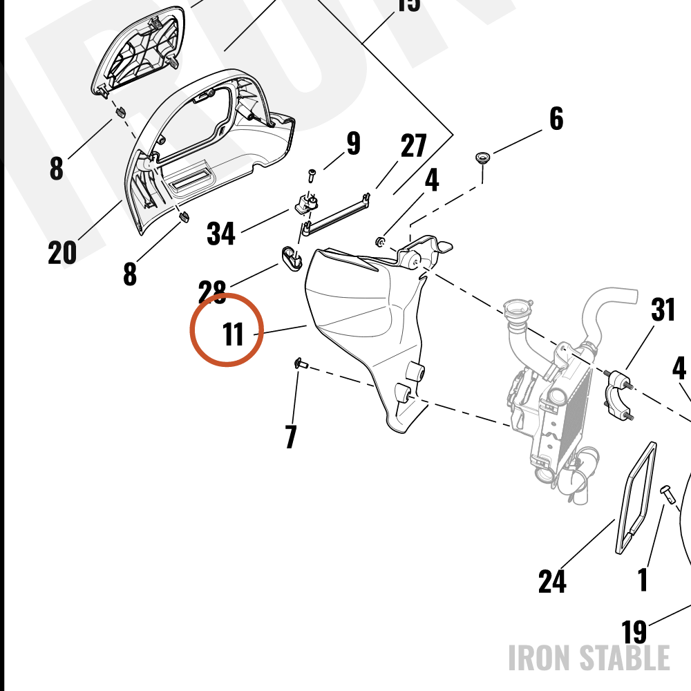 Harley-Davidson Duct, Rh-Radiator