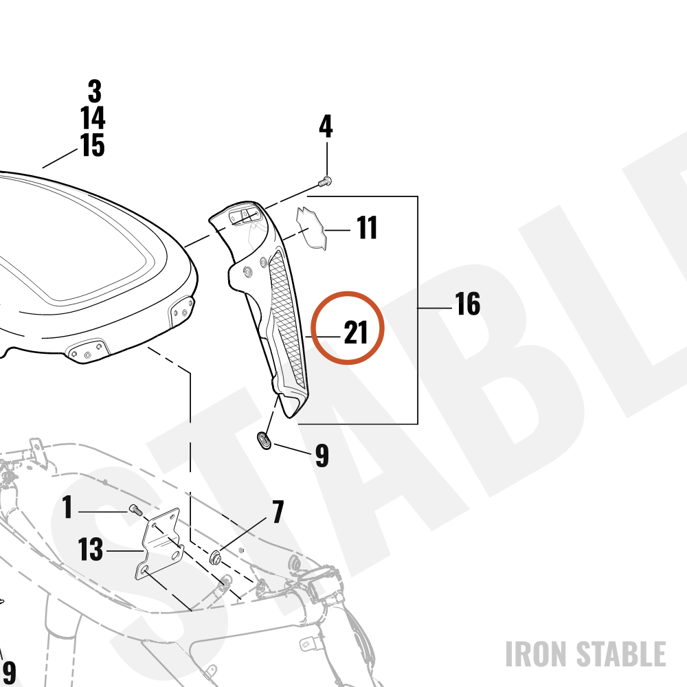 Harley-Davidson Bracket, Radiator, Right