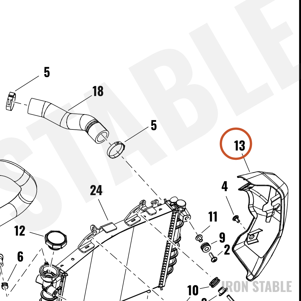 Harley-Davidson Cover, Rdtr Sys, Lh Hose Extend