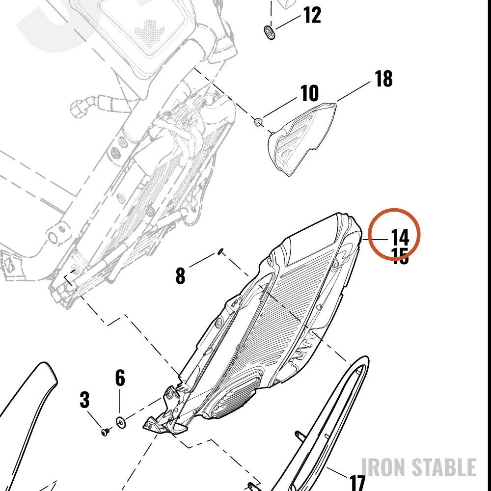 Harley-Davidson Cover Assembly, Radiator/Black