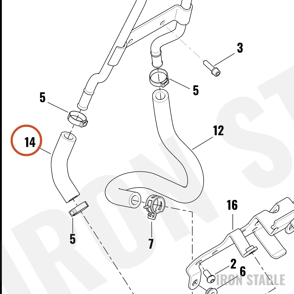 Harley-Davidson Hose, Eng-To-Thermostat