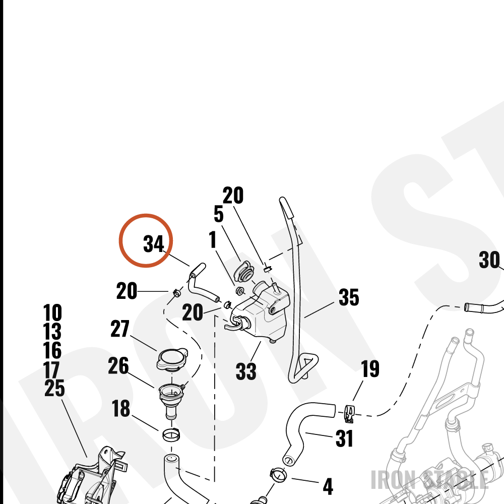 Harley-Davidson Hose, Coolant Vent