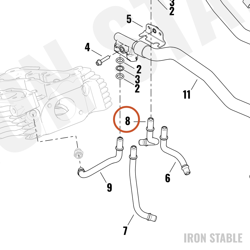 Harley-Davidson Coolant Tube, Rr Hd Inlet