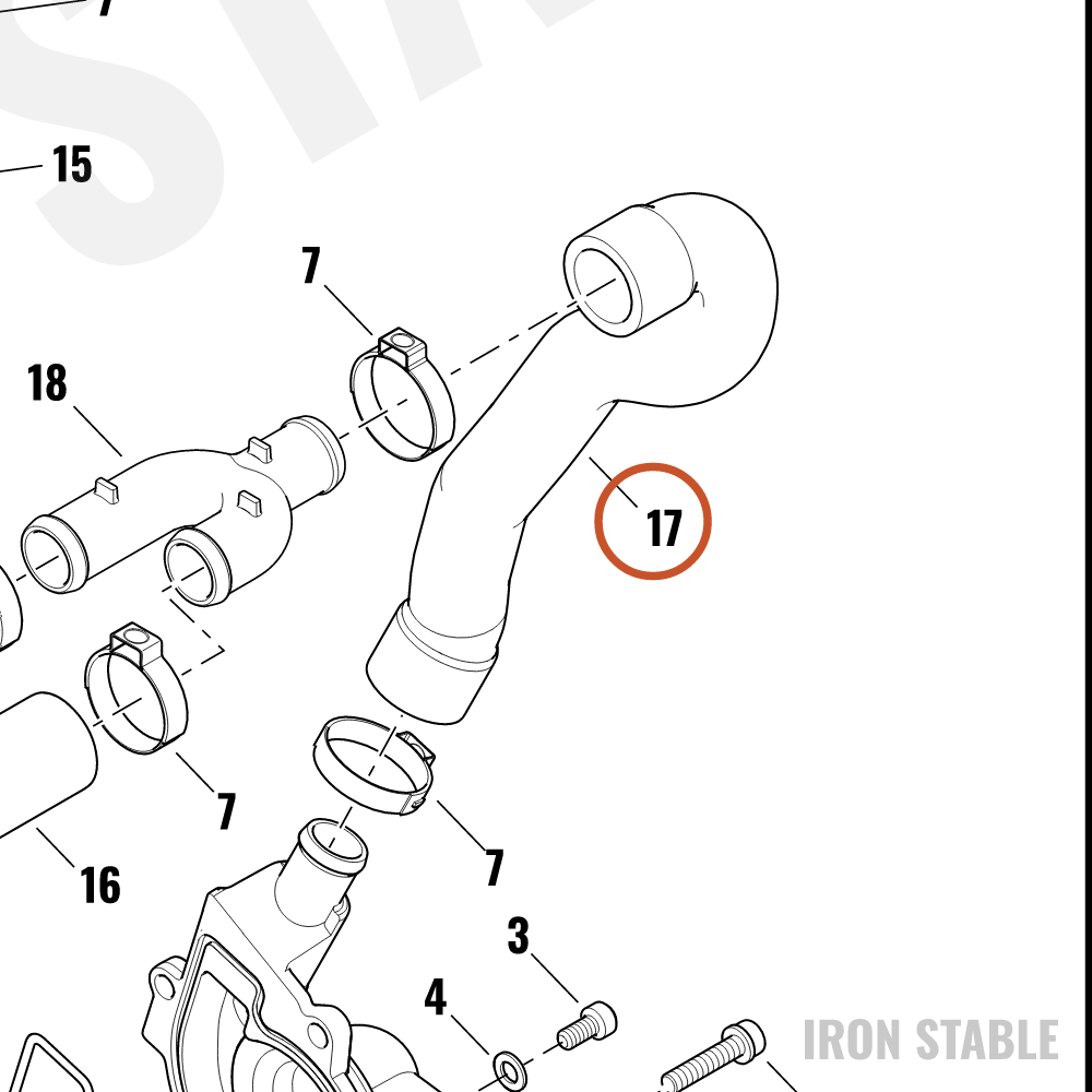 Harley-Davidson Coolant Hose, Pump Outlet