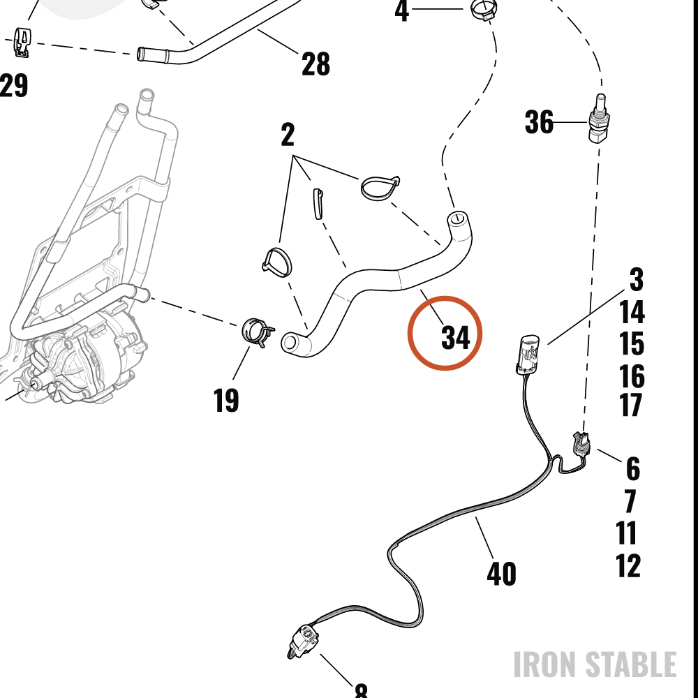 Harley-Davidson Hose, Lhs Radiator-To-Engine Ou