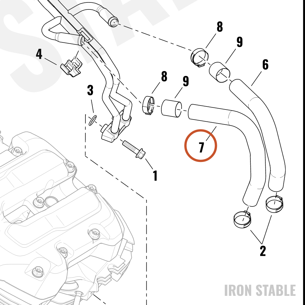 Harley-Davidson Hose, Coolant, Rh-Front