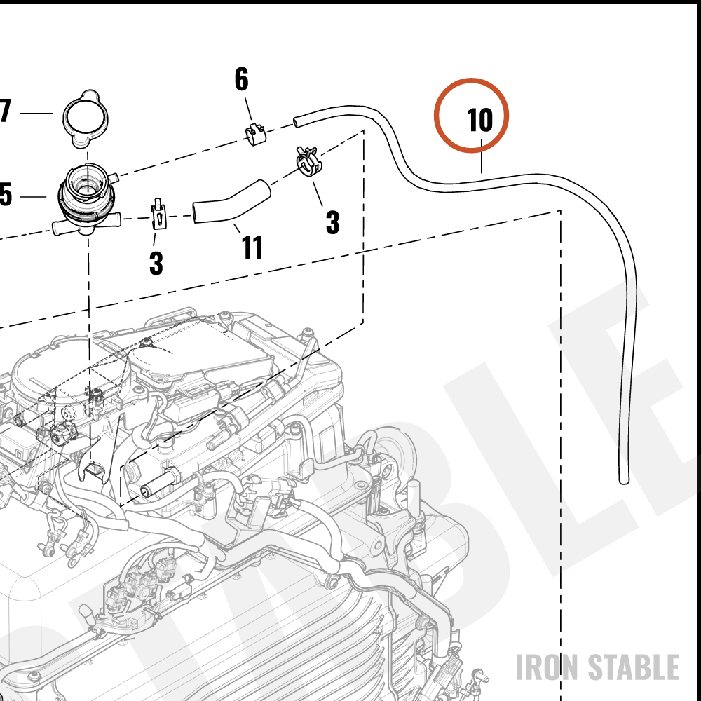 Harley-Davidson Hose, Rdtr, Coolant, Overflow