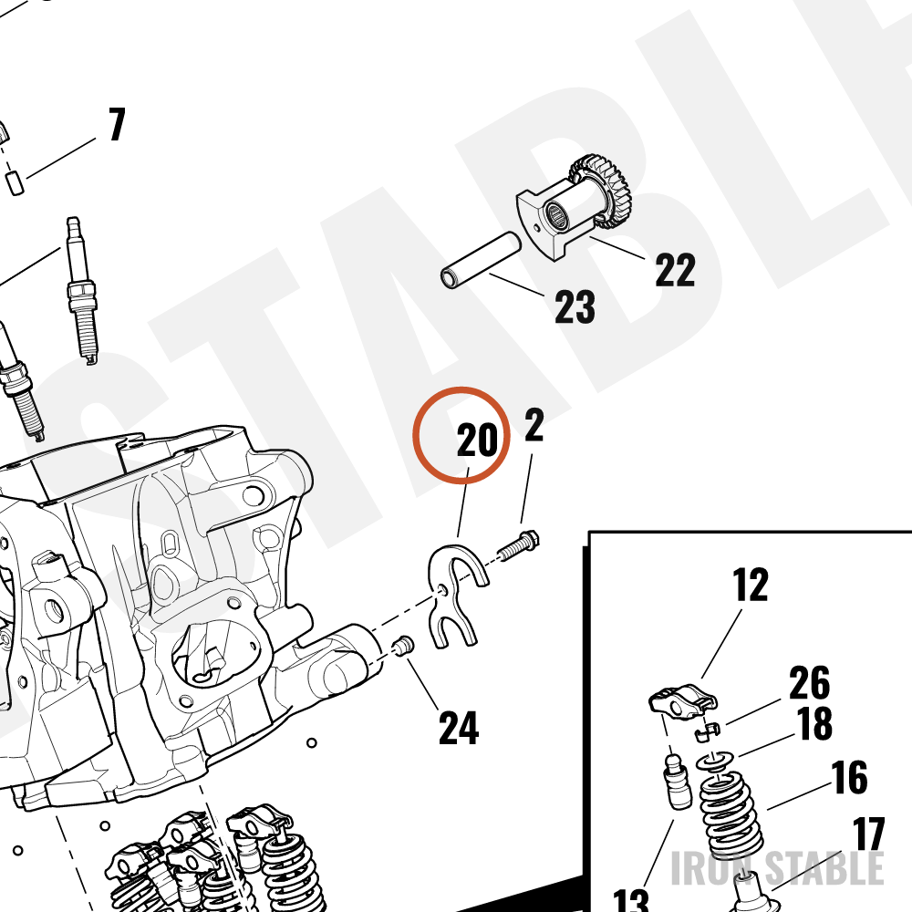 Harley-Davidson Fitting, Clg Ln, Cyl Head, Blk