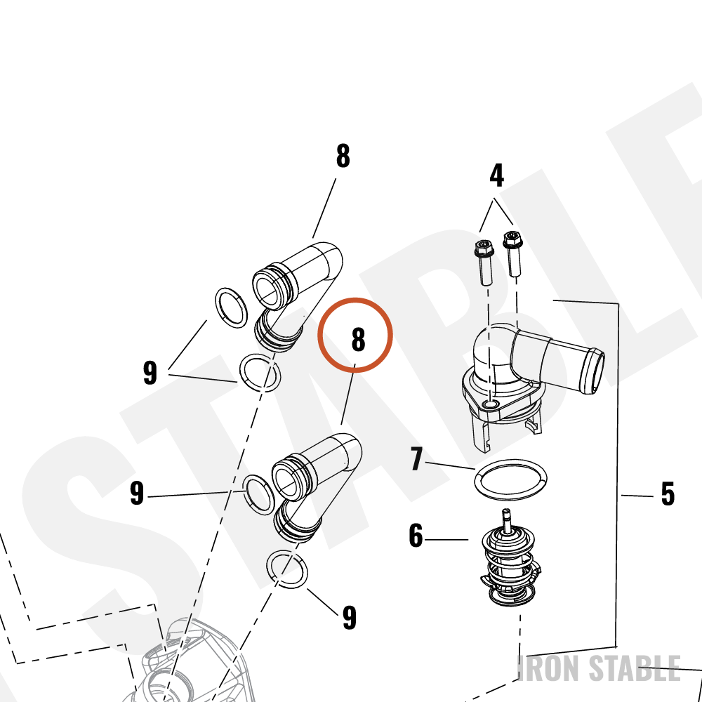 Harley-Davidson Fitting, Clg Ln, Assembly
