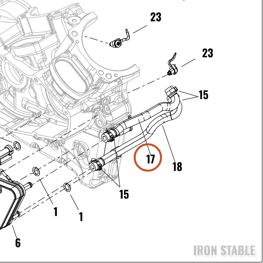 Harley-Davidson Hose, Rdtr, Engn-Liqu Cld Oclr