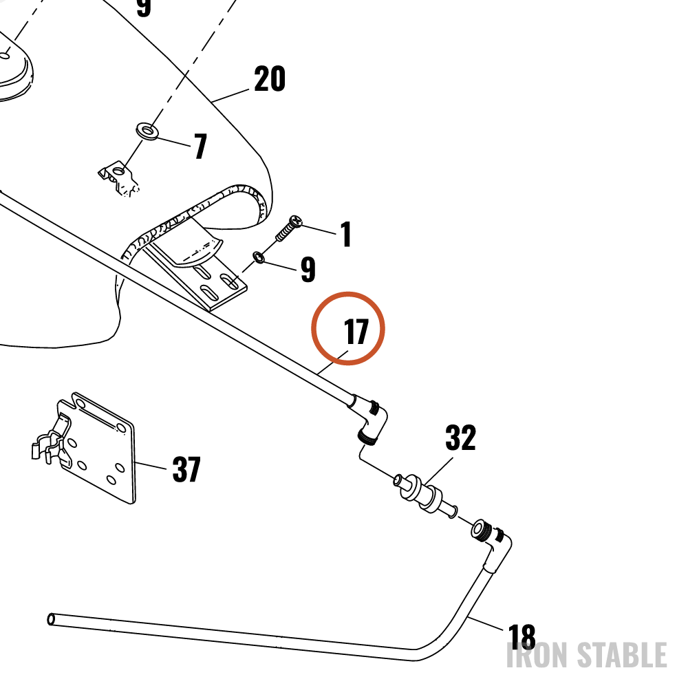 Harley-Davidson Hose, Tank-Rolovr Valve