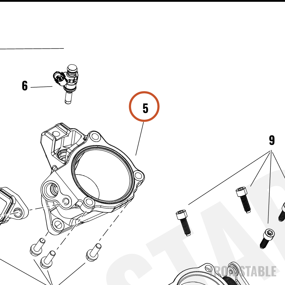 Harley-Davidson Manifold, Intk, Tba, Rr, 50mm
