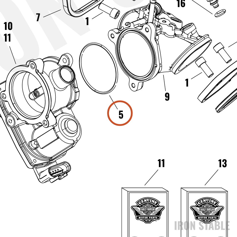Harley-Davidson Seal, Throt Body-Manf, O-Ring