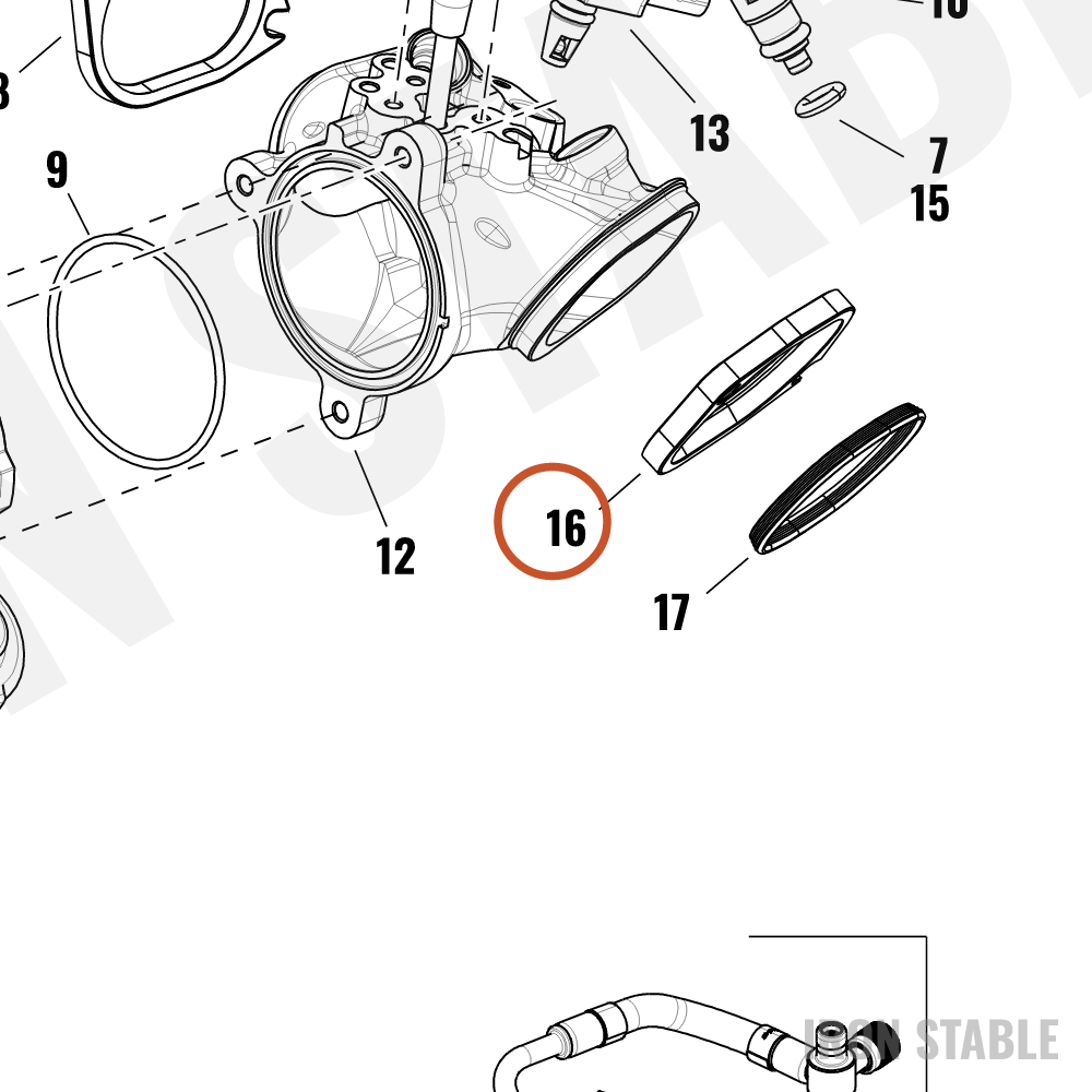 Harley-Davidson Throt Body-Intk Sub-Component, Flan