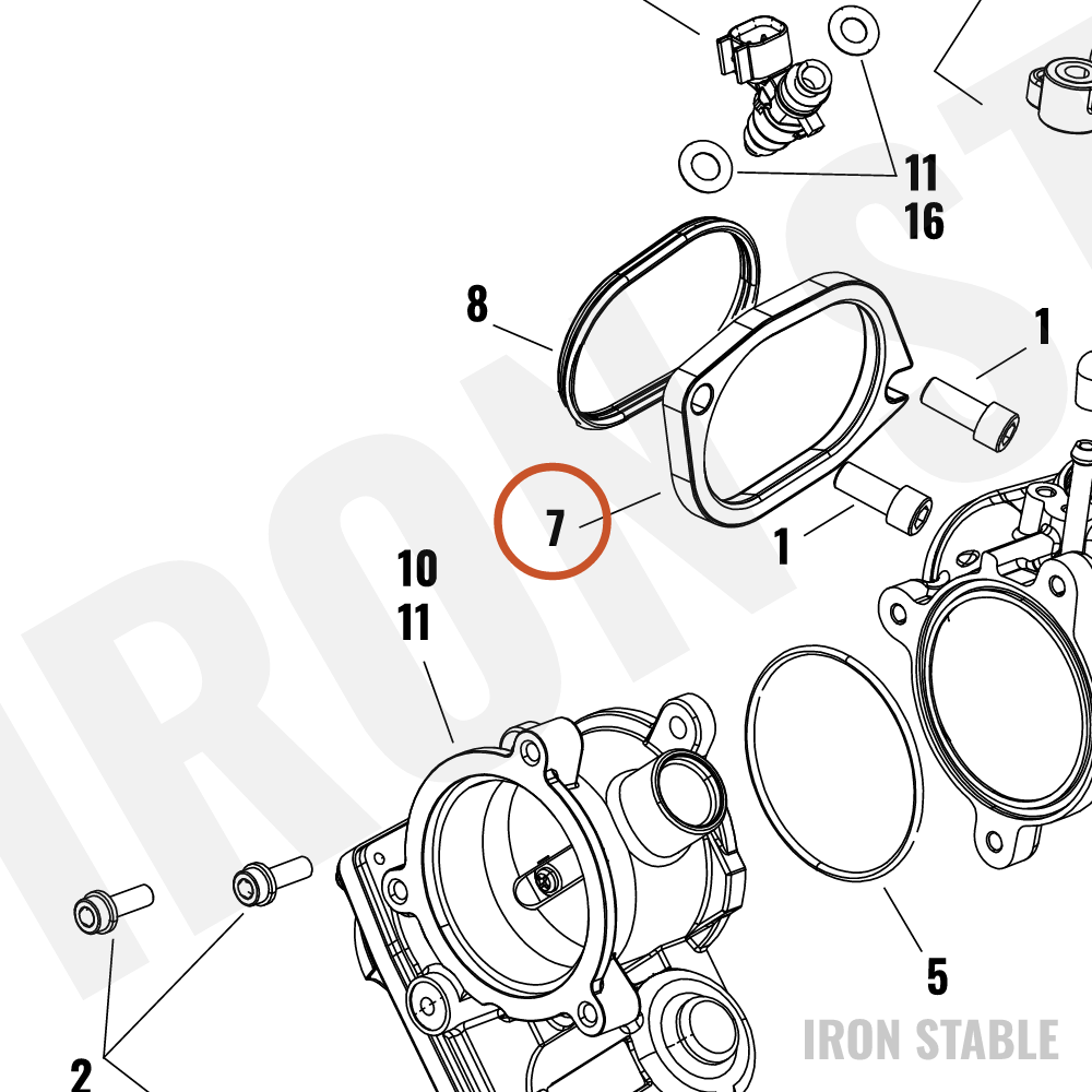 Harley-Davidson Throt Body-Intk Sub-Component, Flan