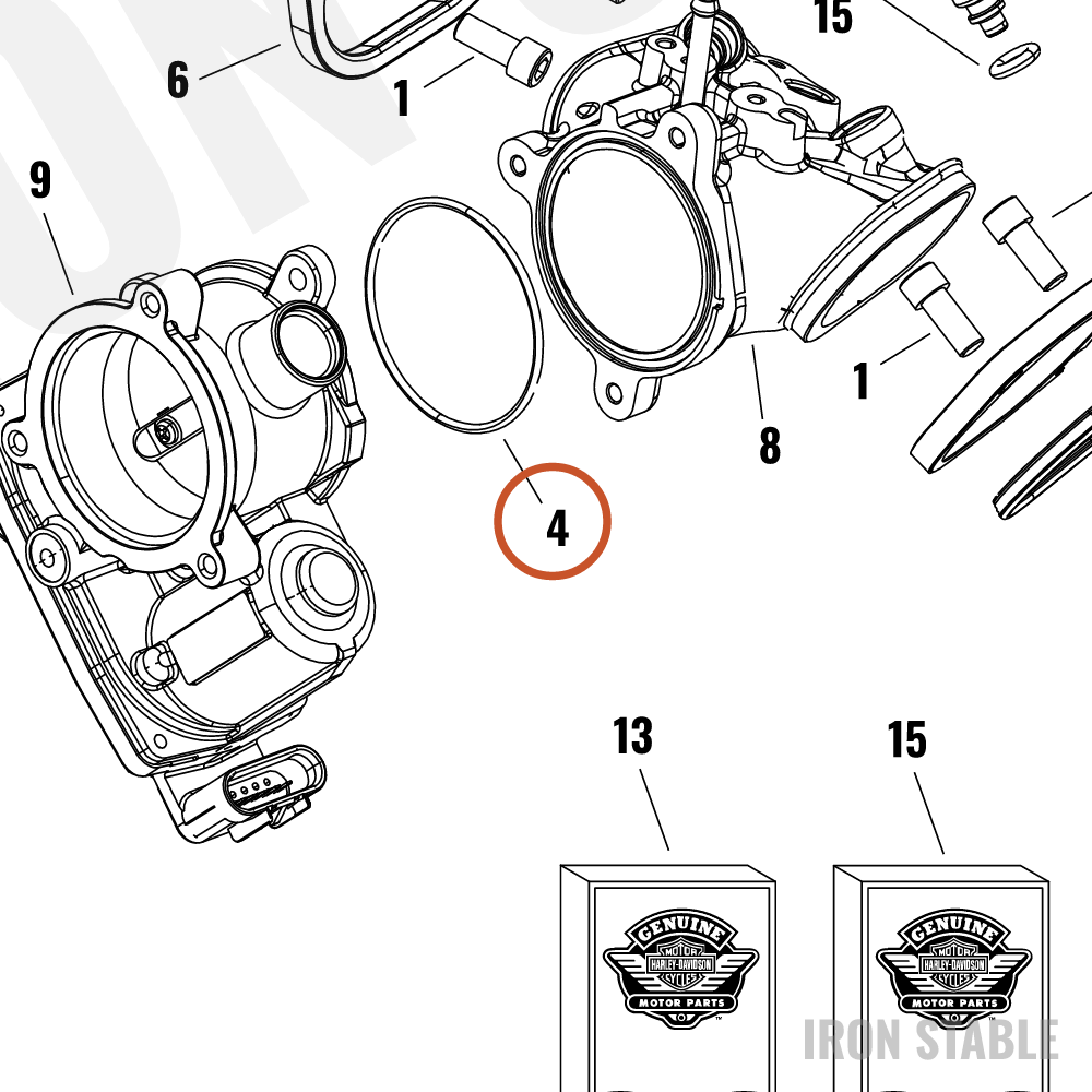 Harley-Davidson Seal, Throt Body-Manf, 68mm, Se