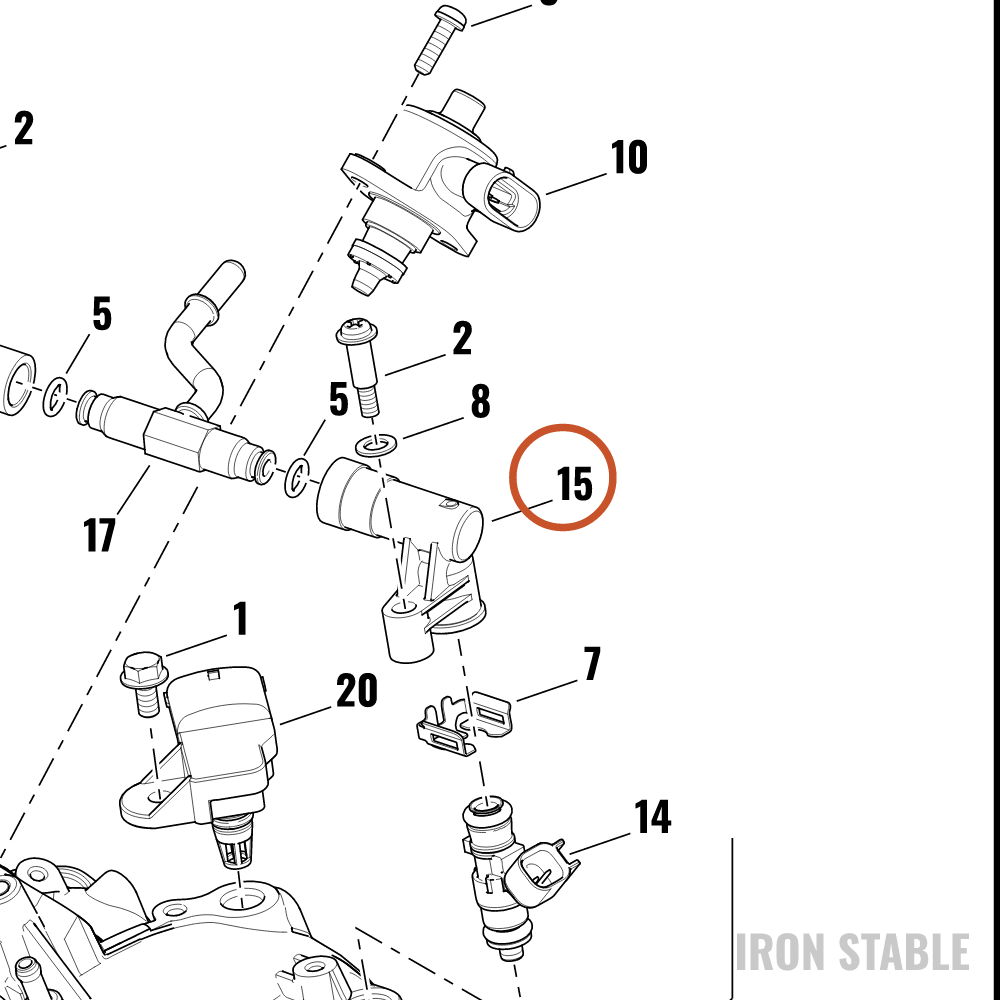 Harley-Davidson Cap, Fuel Inj, Delivery Pipe, Fro