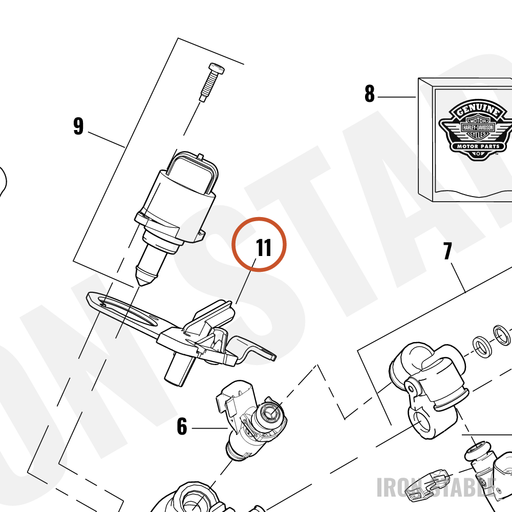 Harley-Davidson Housing & Stop, Thrtl Cable