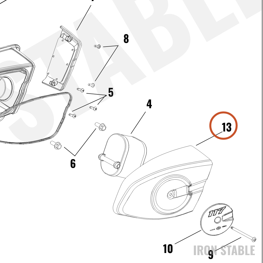 Harley-Davidson Kit, Airbox, Cover W/Warning Lab