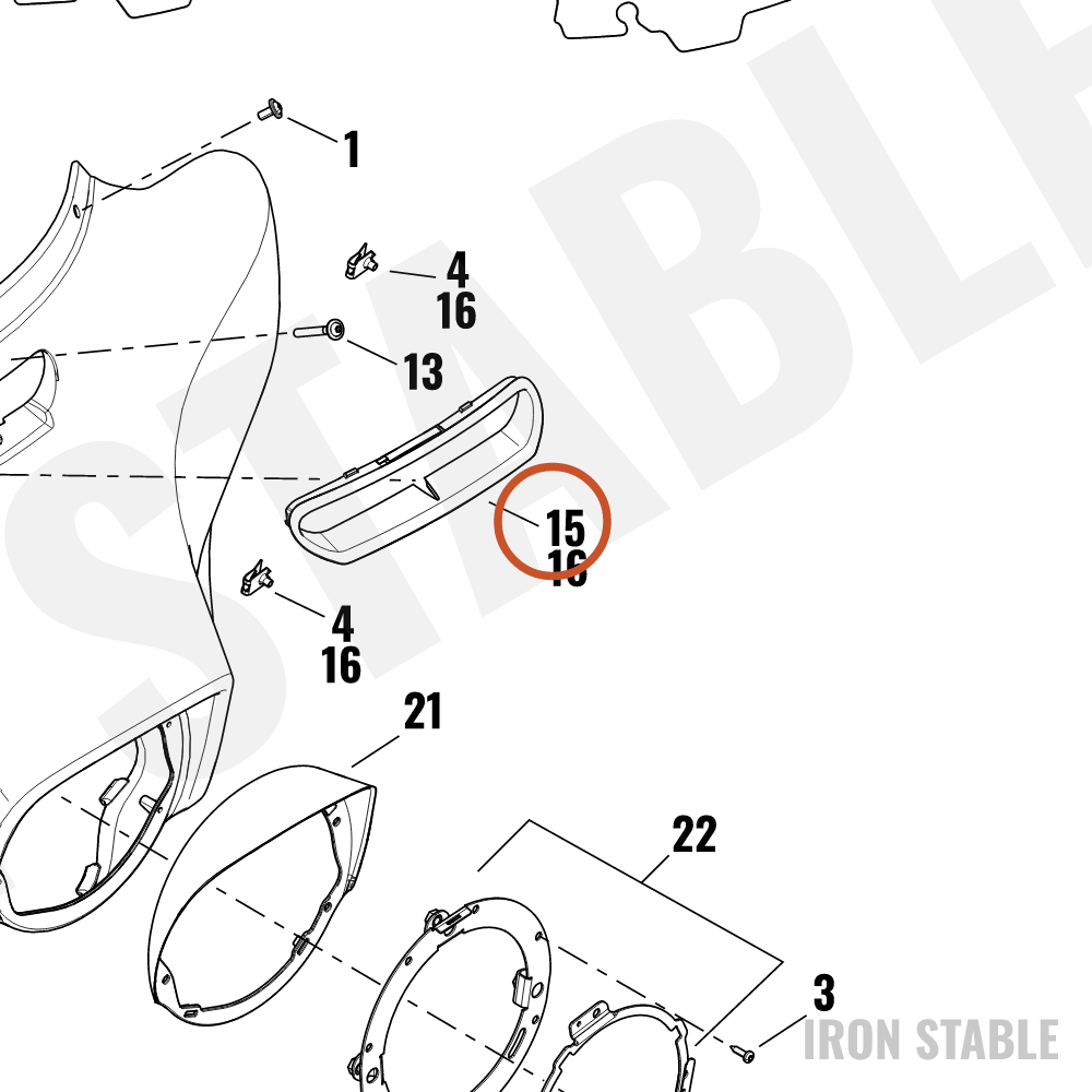 Harley-Davidson Bezel, Air Duct, Outer-Frng