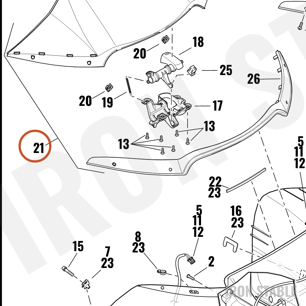 Harley-Davidson Top Duct(Sub-Assembly)Solid