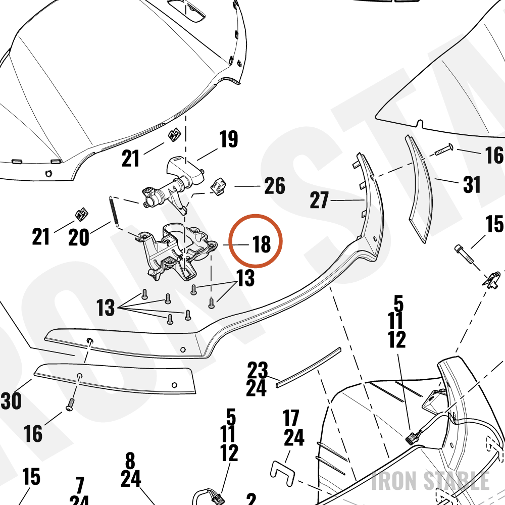 Harley-Davidson Mechanism Housing, Top Duct